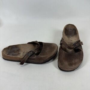 Birki's Birkenstock Maria Women's Slip On Clogs Shoes 245 EU 38 Brown Leather